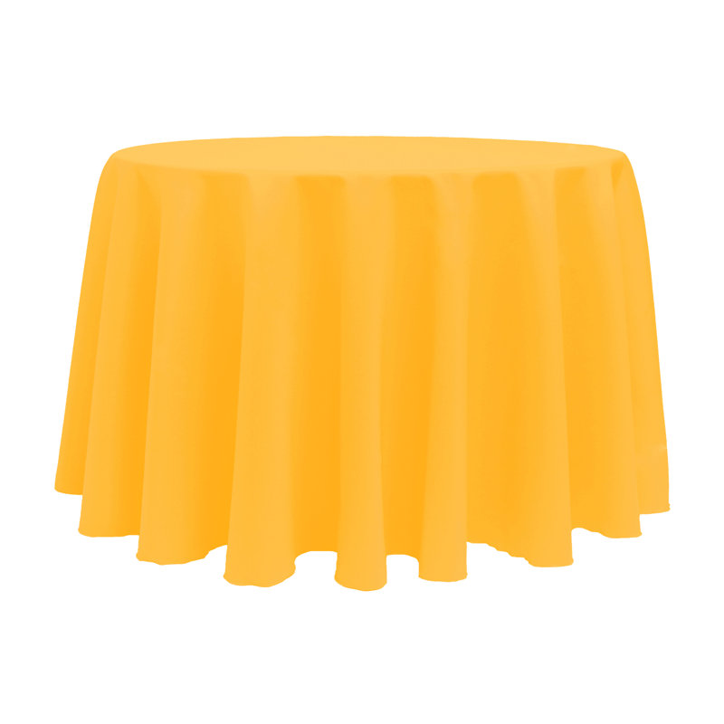 10 Pack Round Polyester Linen Tablecloth, 114" x 114", Neon Orange