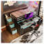 Lit mezzanine simple TG avec bureau coulissant, lit gigogne simple et rangement, cadre en bois massif noir et bleu et panneau de fibres à densité moyenne-1640541379