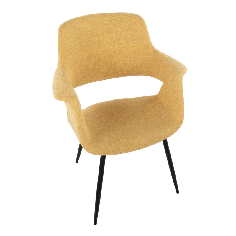 Quirico 16.5'' H Upholstered Armchair, Yellow, Black
