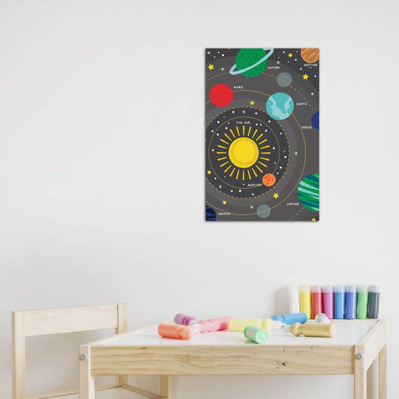 «Into Orbit» par Alison Tauber - reproduction imprimée, H 12 po x l 8 po x P 0,75 po, Toile tendue, Pas de tapis