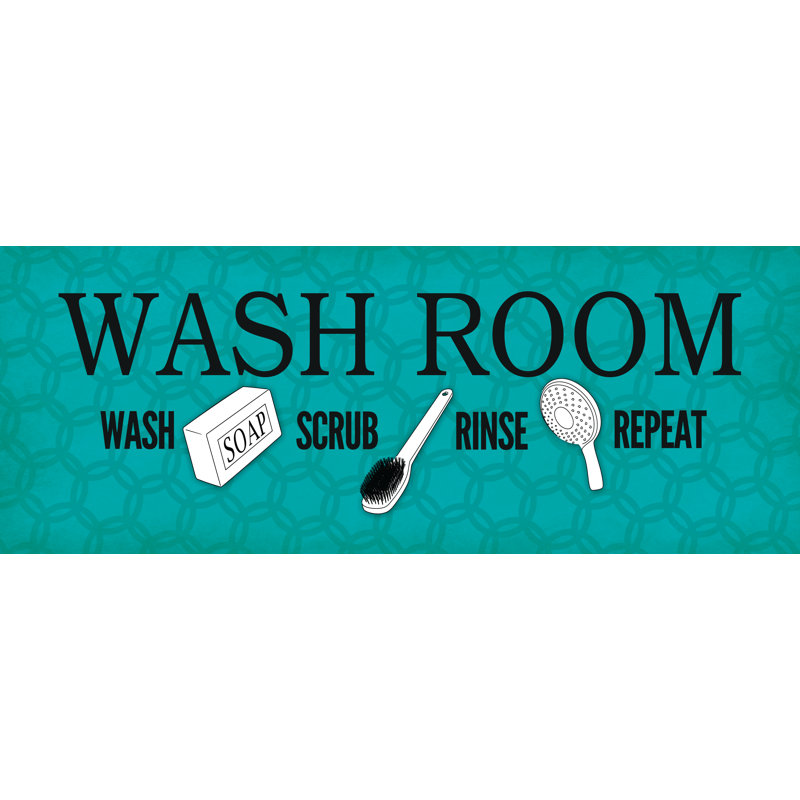Wash Rinse Repeat - Textual Art Print, 20 cm H x 30 cm W, Wrapped Canvas