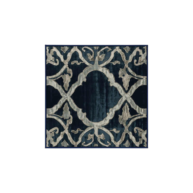 Machine Washable Gray Area Rug, Square 8'