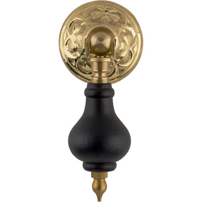 Victorian Era Ebony and Brass Drop Pull