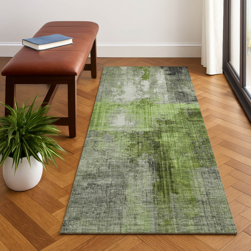 Premium Machine Washable Bucz AMF1759 Modern Rug, Runner 2'3" x 7'6"