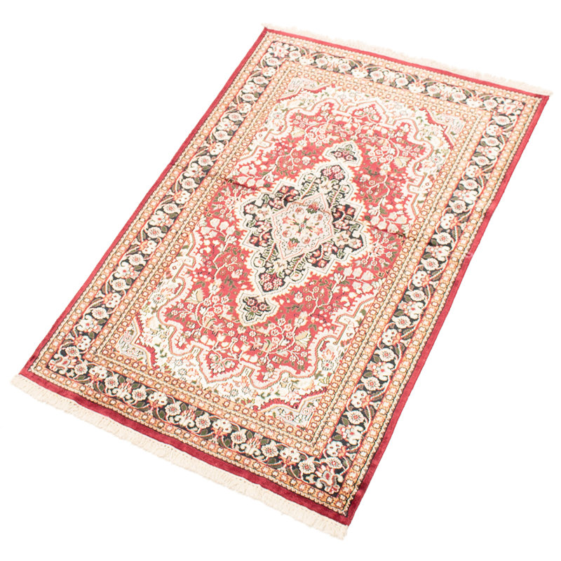 Tapis unique en viscose noué à la main style Cachemire des années 2010 de 4 pi x 5 pi 11 po Dodds