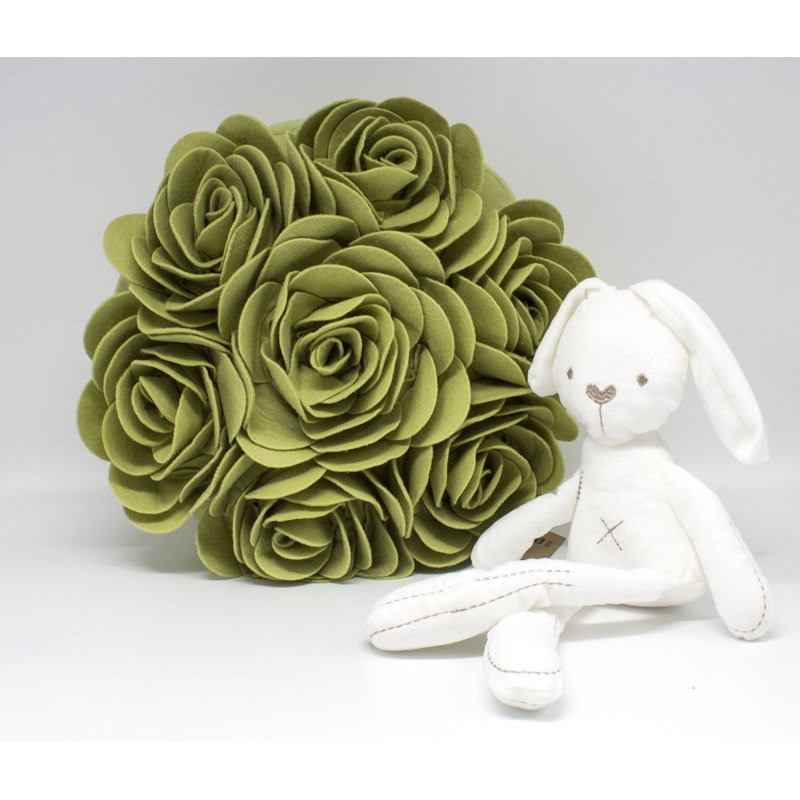 Floral Pillow Cover, Lime