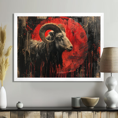 «Red», noir et noir, «Astrology Cosmic Conquest Capricorn», impression d'art mural