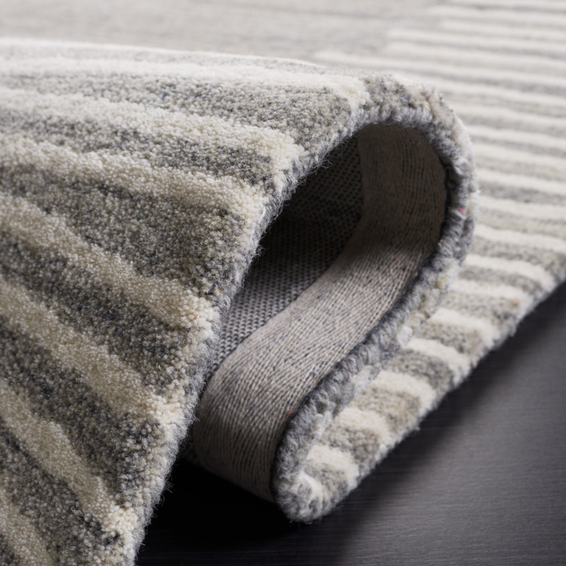 Tapis gris / ivoire Fifth Avenue 129, Tapis de couloir 2 pi 3 po x 8 pi