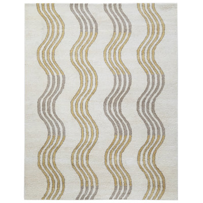 Wavy Shag Rug Hand Tufted Wool  Rug
