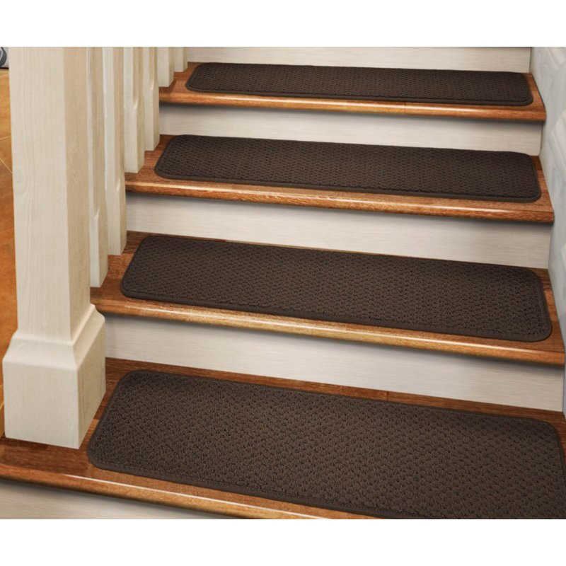 Non-Slip Stair Tread, Rectangle 1'11" x 8", Dark Brown