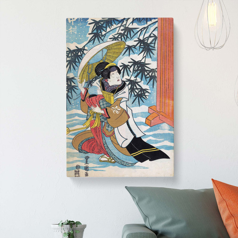 Caught In The Snow by Utagawa Kunisada - Wrapped Canvas Painting, 76cm H x 50cm W x 3cm D