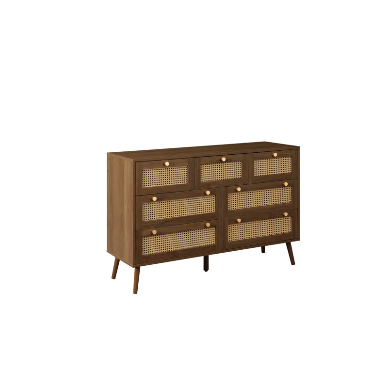 Noemi 120cm W 7 - Drawer Chest of Drawers, Walnut