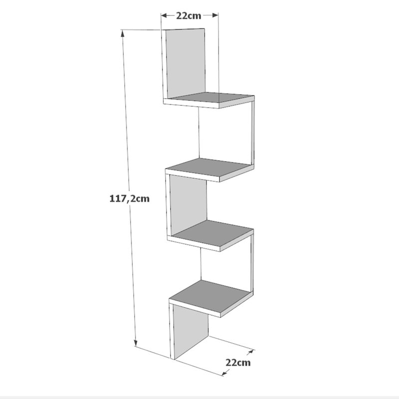 Locelso Floating Shelf, Grey