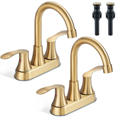 Ensemble de 2 robinets de lavabo pour salle de bain à centre 4 po à 2 poignées