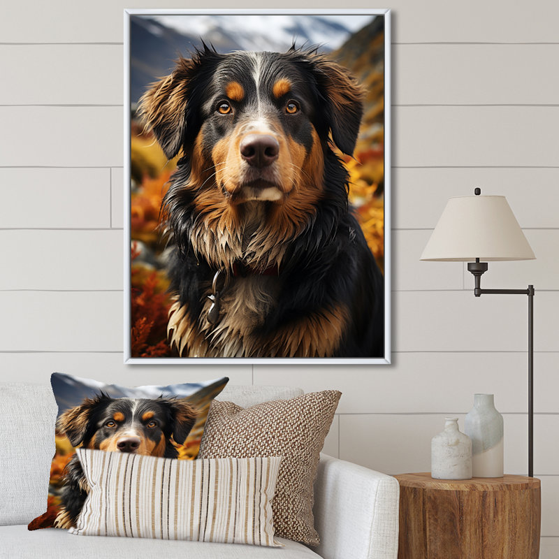 Bernese Mountain Majesty III, H 32 po x l 16 po x P 1 po, Cadre flottant blanc