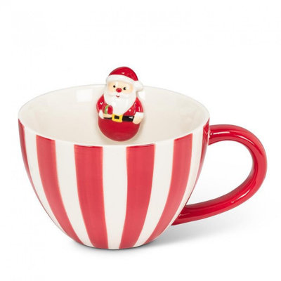 Grande tasse rayée avec père Noël