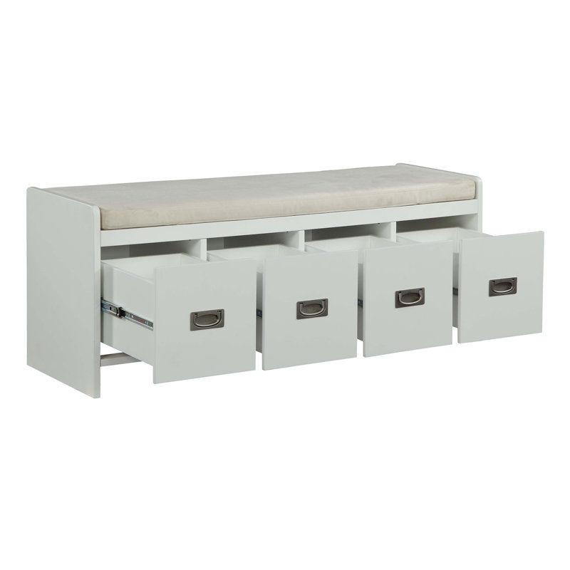 Banc beige et blanc avec rangement