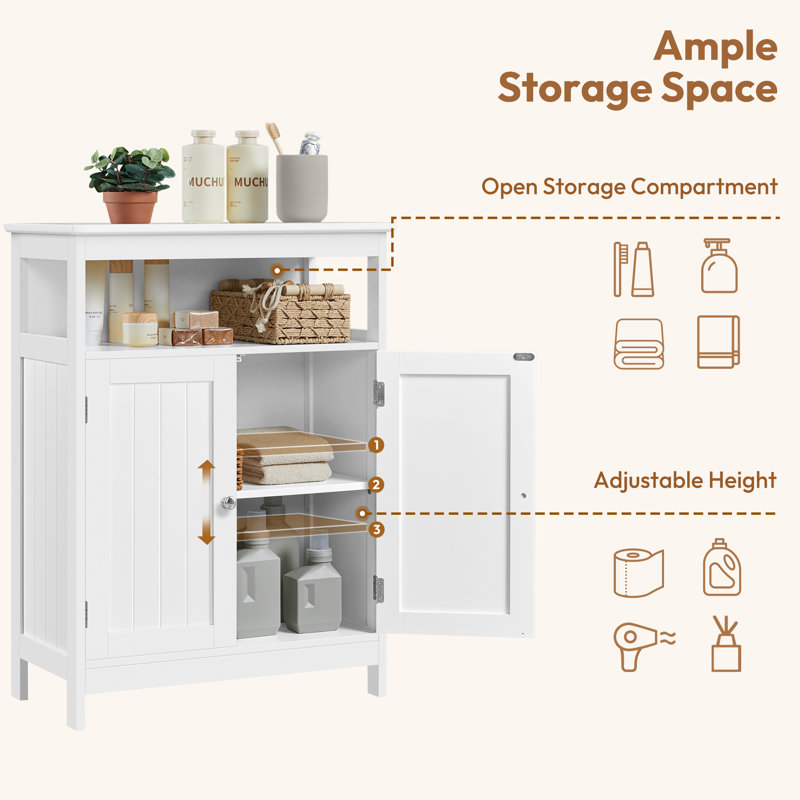 Pylesville 31.5'' H  Free-Standing Bathroom Cabinet, White