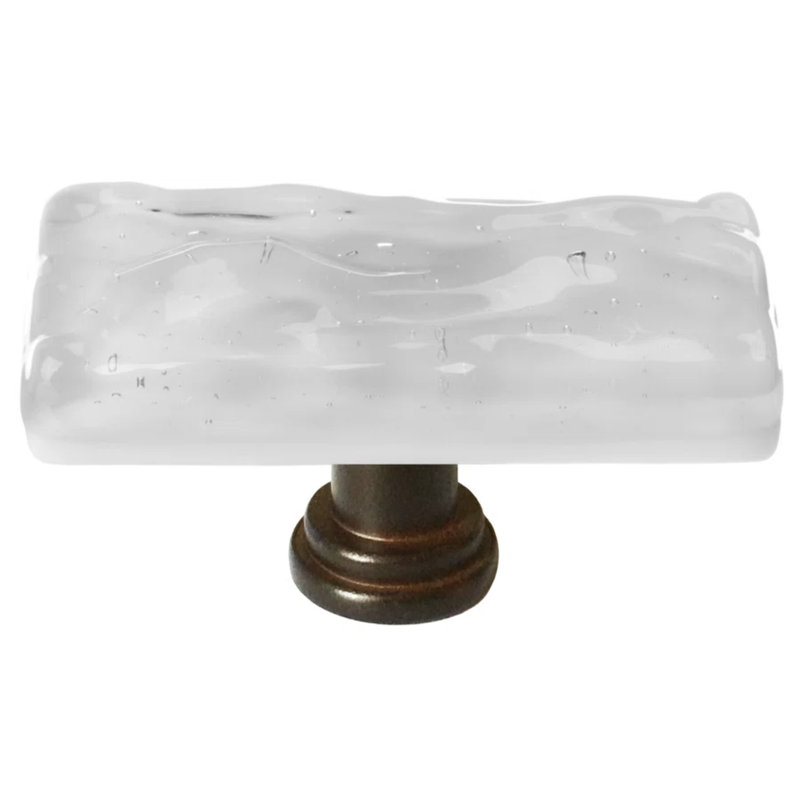Skinny Glacier 2" Length Rectangle Knob, Oil Rubbed Bronze, Blue Grey