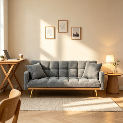Rinor Upholstered 69'' Reclining Sleeper Sofa