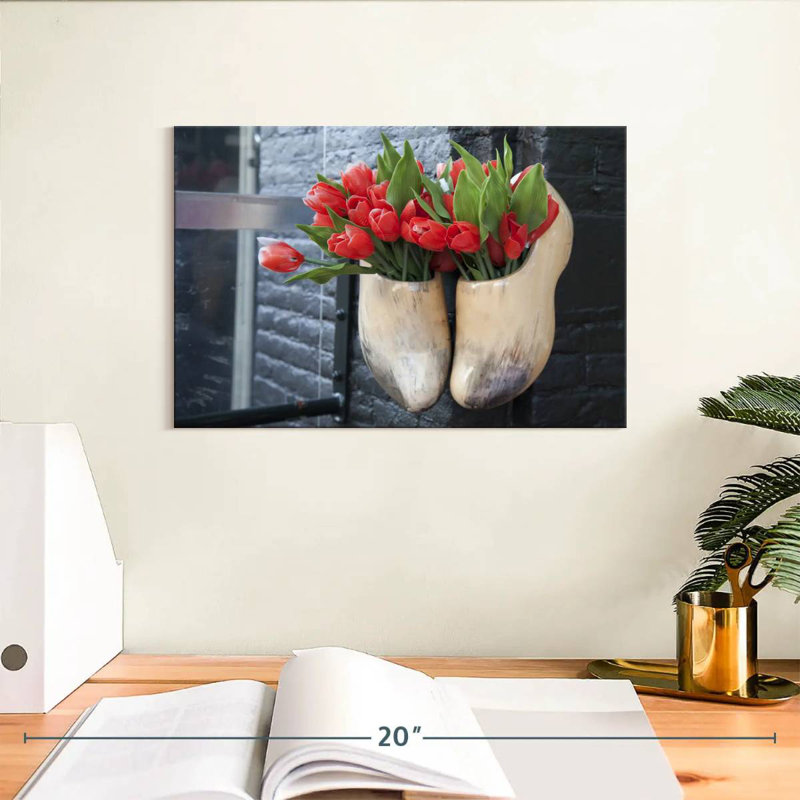Tulips In Clogs, 8" H x 12" W