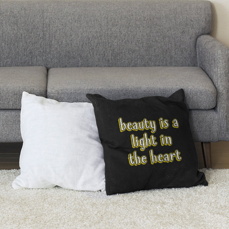 Coussin de sol de beauté inspirant, 40 po x 40 po, Jaune
