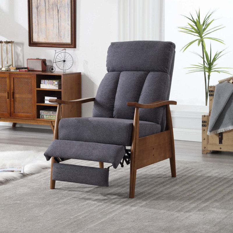 Fauteuil avec cadre en bois, Gris foncé