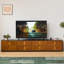 Meuble télé rétro en bois manufacturé noir-2058933072