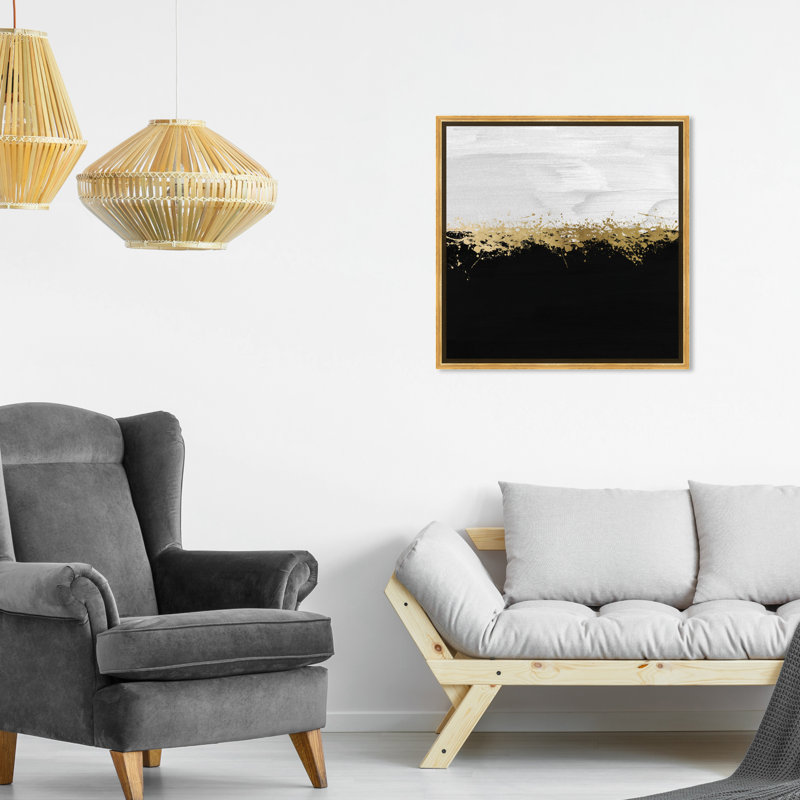 «Abstract Midway in Black and White Paint», reproduction d'art graphique sur toile tendue, H 16 po x l 16 po