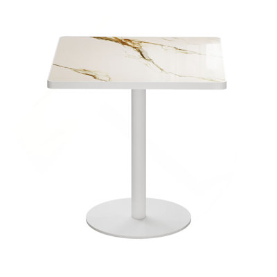 Square Modern Dinning Table 31.5 inches Bistro Table Tulip Table with Faux Marble top,Easy Assemble,Sturdy Metal Frame Diameter