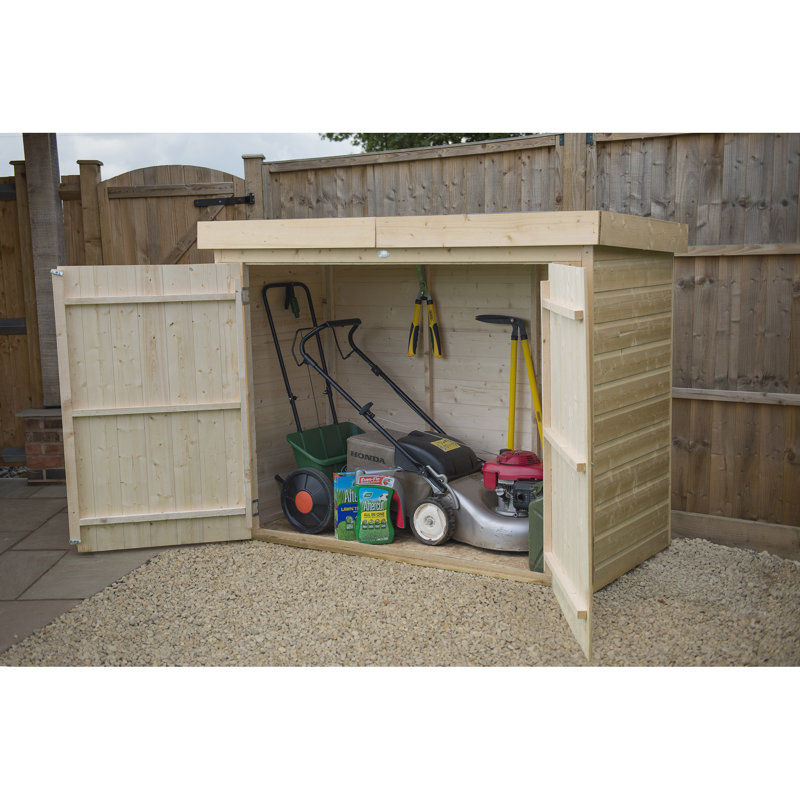 6 ft. W x 3 ft. D Shiplap Pent Wooden Bike Shed, No