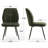 Monno Chenille Fabric Upholstered Dining Chairs Armless Side Chairs with Color-Matched Metal Frame-442354248