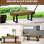 Banc de jardin en béton rustique avec pieds en métal et patins réglables - apparence polyvalente pour l'extérieur