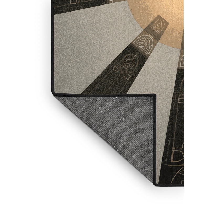 Tapis noir moelleux moelleux et moelleux à motif géométrique de cercles rituels Iseminger, 8x10