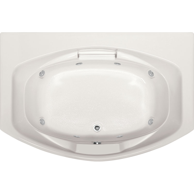 Jessica 72'' x 48'' Acrylic Bathtub, White, Polished Brass