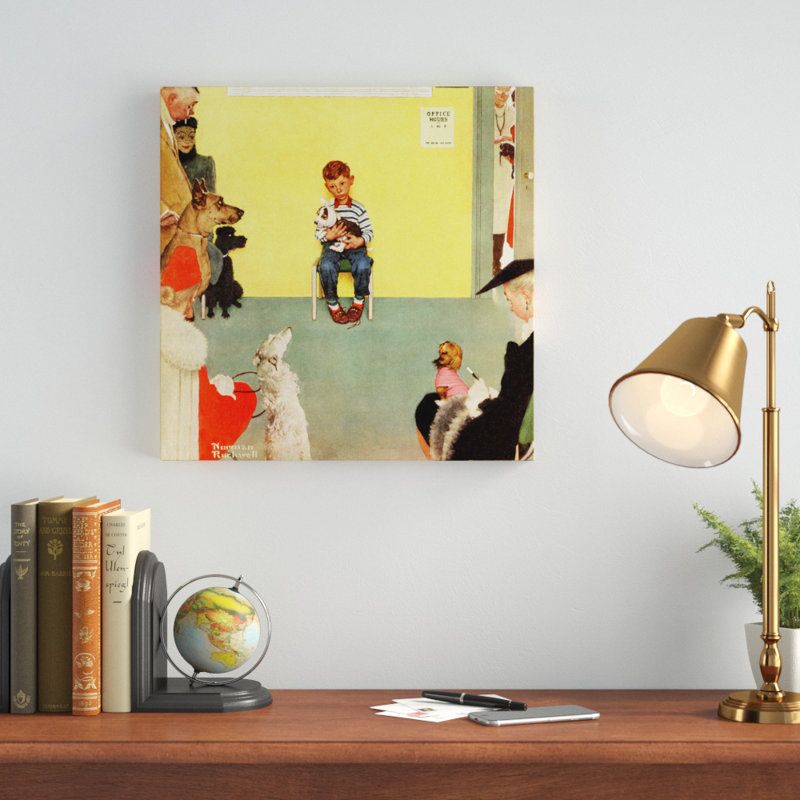 «At The Vets» par Norman Rockwell, reproduction d'art sur toile tendue, H 18 po x l 18 po