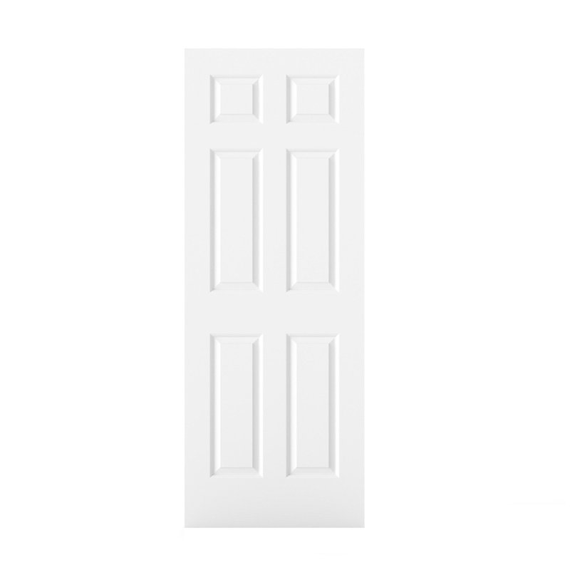30 po x 80 po Panneau de porte moulé en composite texturé blanc 6 panneaux, 30 po x 80 po