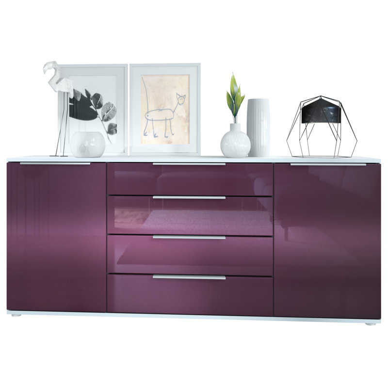 Adans 166.5cm Sideboard, Blackberry High-gloss