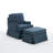 Upholstered Skirted Swivel Accent Arm Chair With Storage Ottoman-1258717961