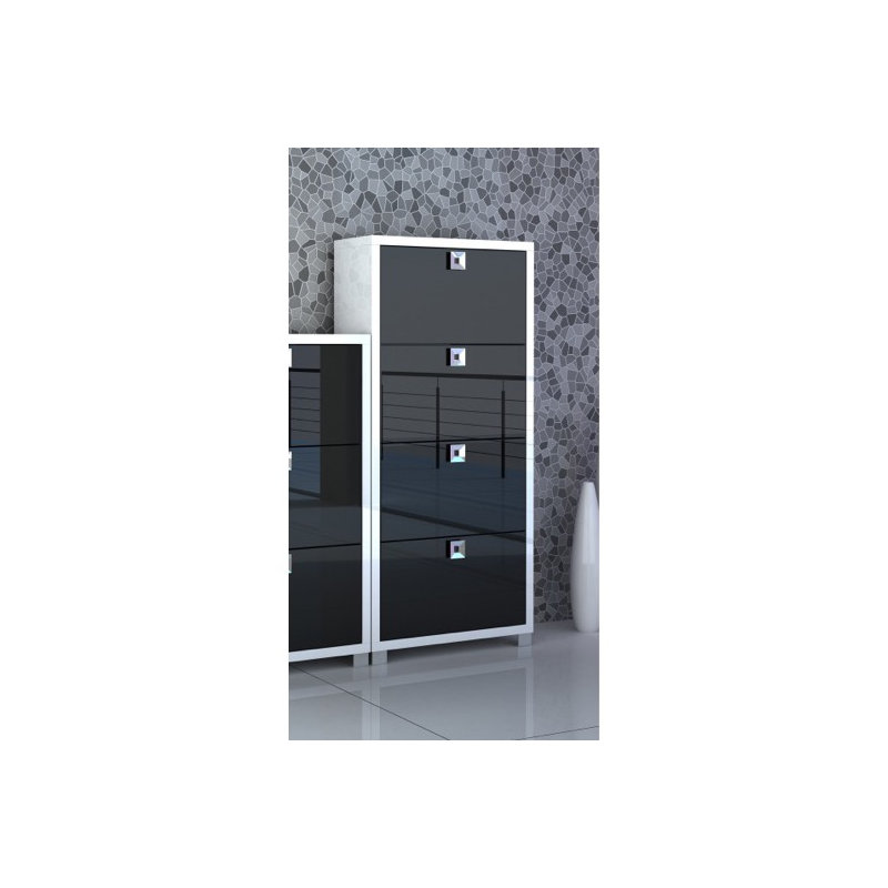 Armoire à chaussures Double, Noir lustré