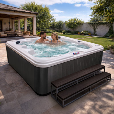 American Spas 240 Volt 40 - Jet Acrylic Square Standard (Hardwired) Hot Tub with Ozonator