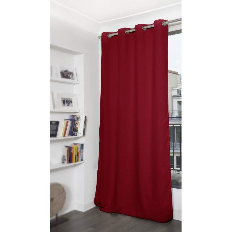 Rauseo Blackout Curtain Single Panel, Dark Red
