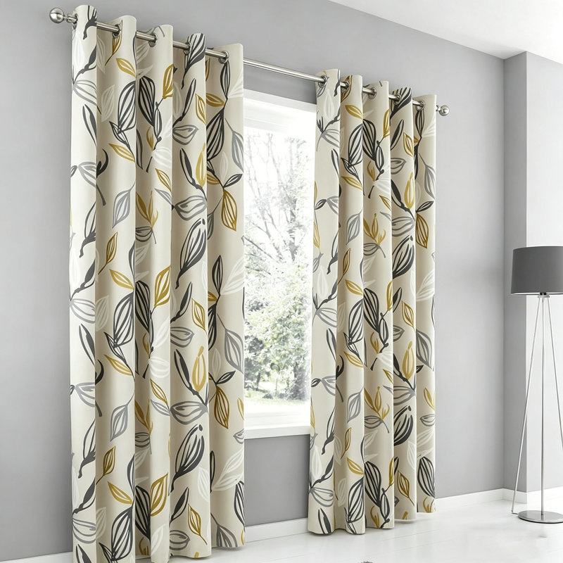 100% Cotton Room Darkening Curtain Panel Pair
