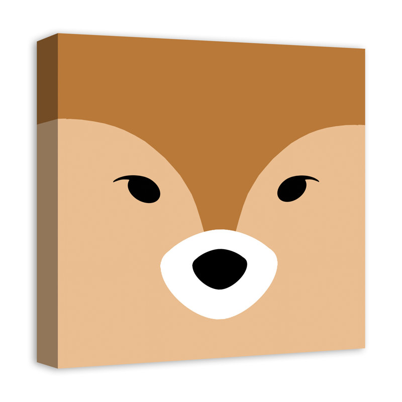 Deer Face - Wrapped Canvas Graphic Art, 16" H x 16" W x 1.25" D