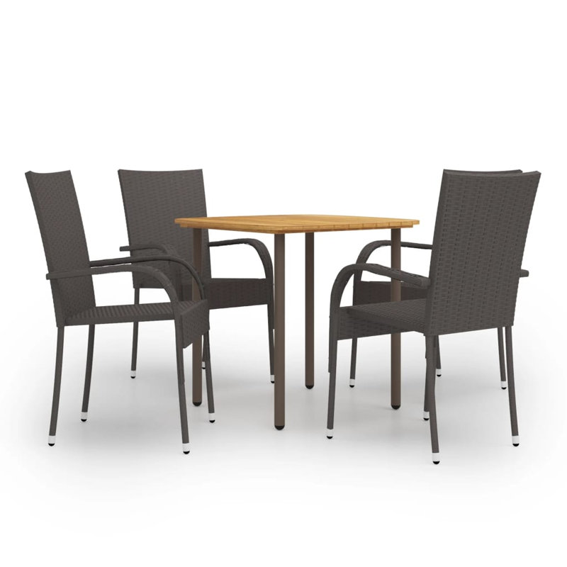 Ensemble repas pour 4 personnes Lawenda Square, Brun