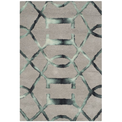 Tapis gris en laine touffeté à la main Budde