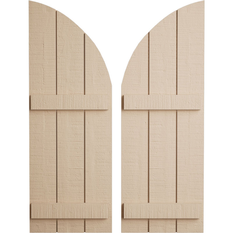 Timberthane à trois planches jointes avec niches en bois, H 54 po x l 16,5 po, 16", Texture cèdre brut / brun clair apprêté