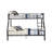 Metal Bunk Bed With Gunmetal Coating, Twin Xl/Queen Versions, Slat Assembly, Rf , Guardrail, 330Lbs Capacity For Each Sleeping Quarter In Finish, Options, Framework, Level