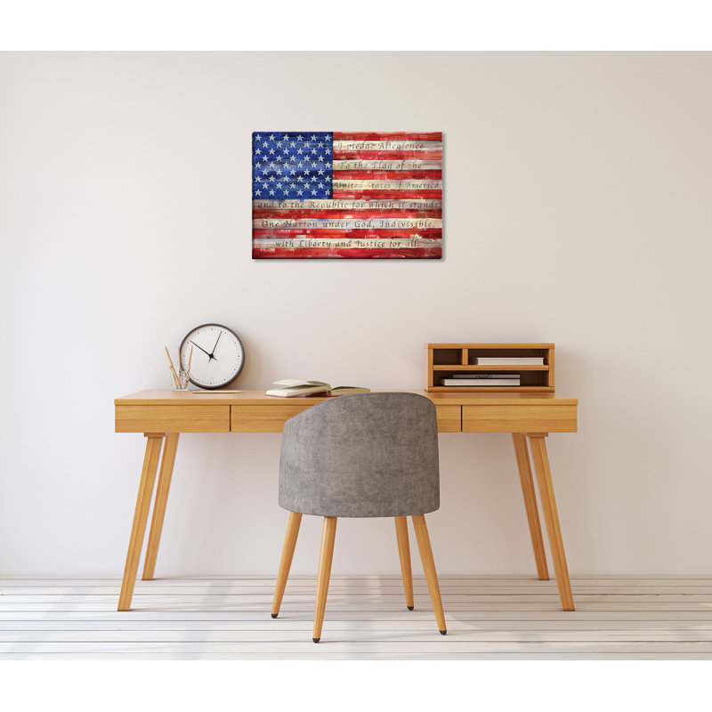 « all american flag i », impression, H 12 po x l 18 po x P 1,5 po, Toile tendue