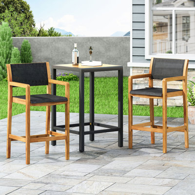 Truda Acacia Outdoor 30'' Bar Stool